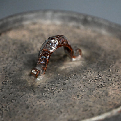 Silver Glazed Mizusashi Covered Jar ー加古 勝己 “銀彩水指”