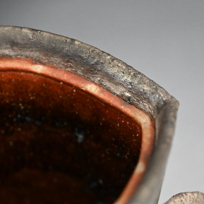 Silver Glazed Mizusashi Covered Jar ー加古 勝己 “銀彩水指”