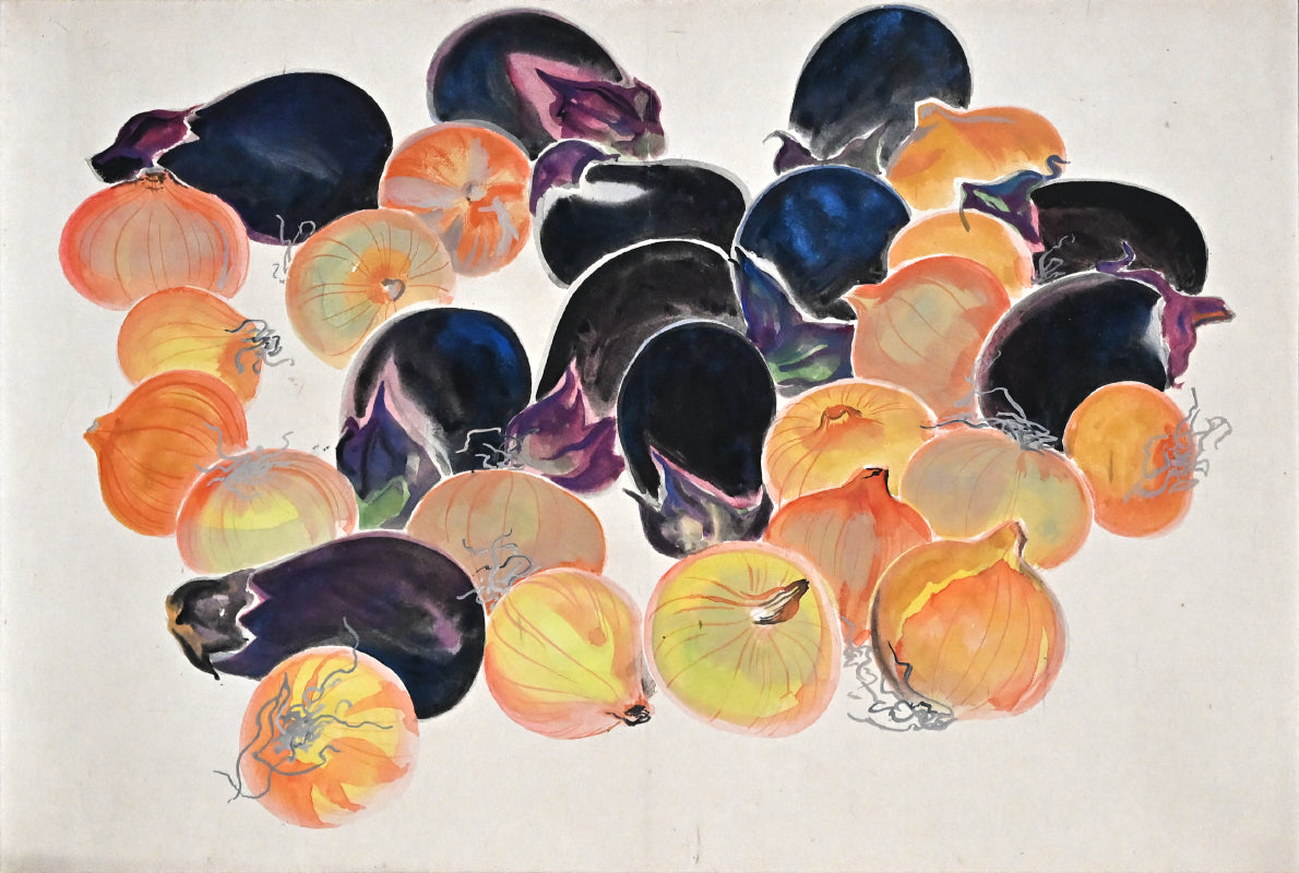Mounted Hanging Scroll, Seasonal Vegetables ー野村 耕