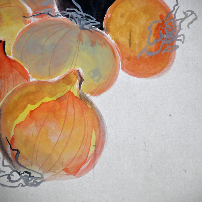Mounted Hanging Scroll, Seasonal Vegetables ー野村 耕