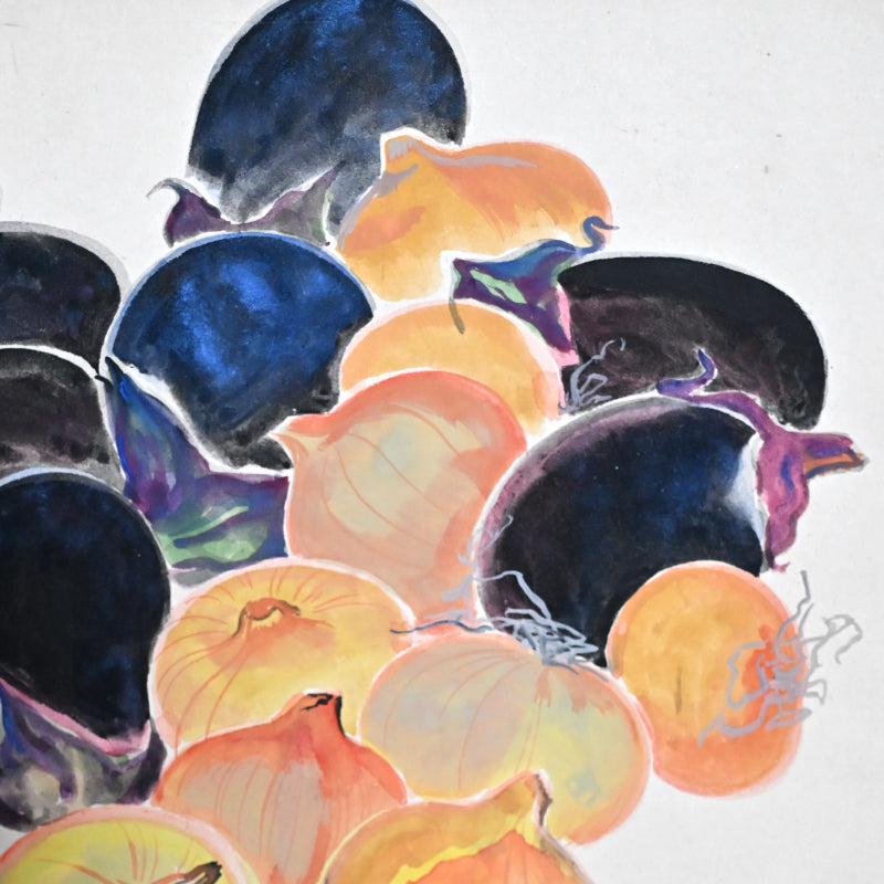 Mounted Hanging Scroll, Seasonal Vegetables ー野村 耕