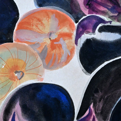 Mounted Hanging Scroll, Seasonal Vegetables ー野村 耕