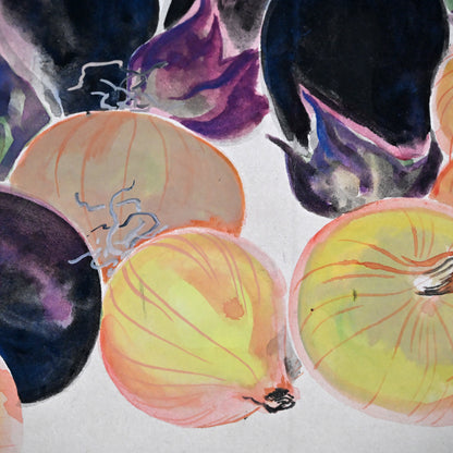 Mounted Hanging Scroll, Seasonal Vegetables ー野村 耕