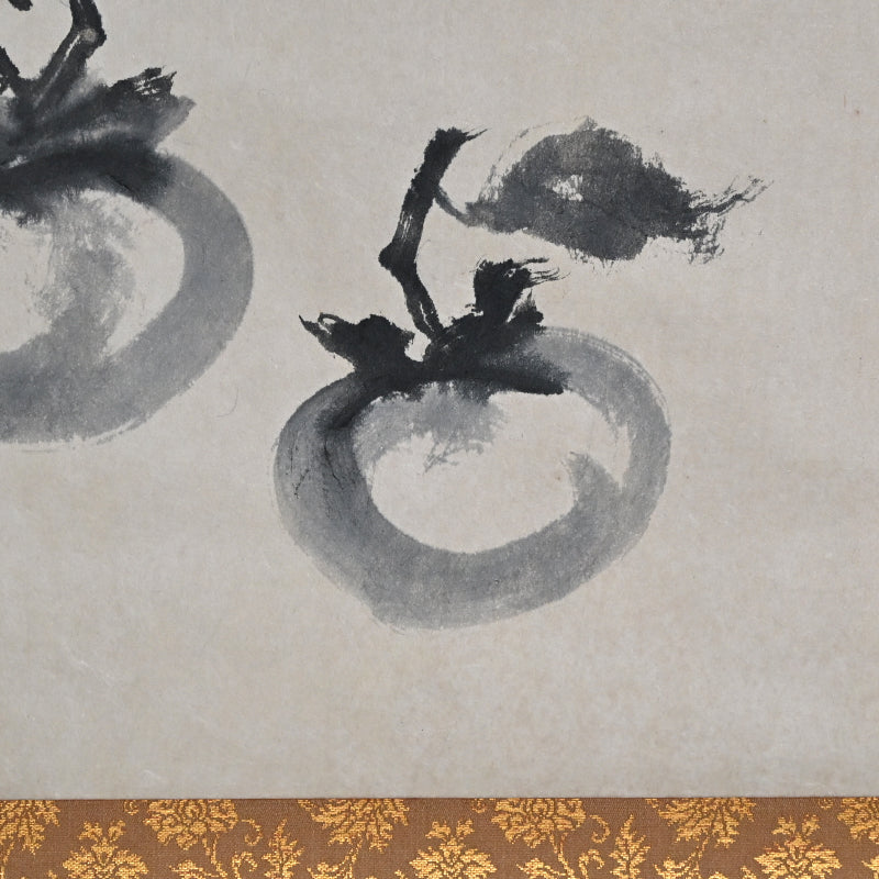 Hanging Scroll, 3 Persimmons (Ink Painting) ー野村 耕