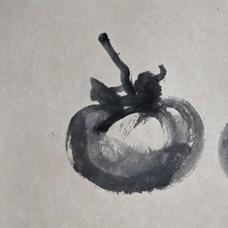 Hanging Scroll, 3 Persimmons (Ink Painting) ー野村 耕