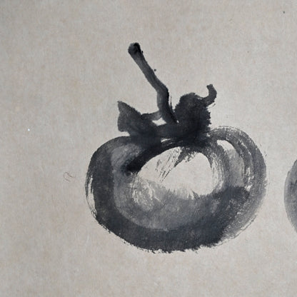 Hanging Scroll, 3 Persimmons (Ink Painting) ー野村 耕