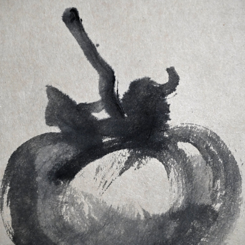 Hanging Scroll, 3 Persimmons (Ink Painting) ー野村 耕