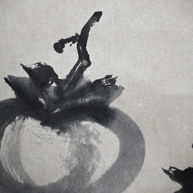 Hanging Scroll, 3 Persimmons (Ink Painting) ー野村 耕