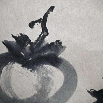 Hanging Scroll, 3 Persimmons (Ink Painting) ー野村 耕
