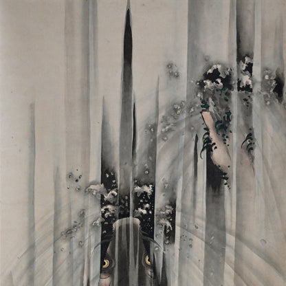 Edo p. Koi Nobori Leaping Carp Pair of Kishi School Scrolls ー“鯉瀧登二幅"