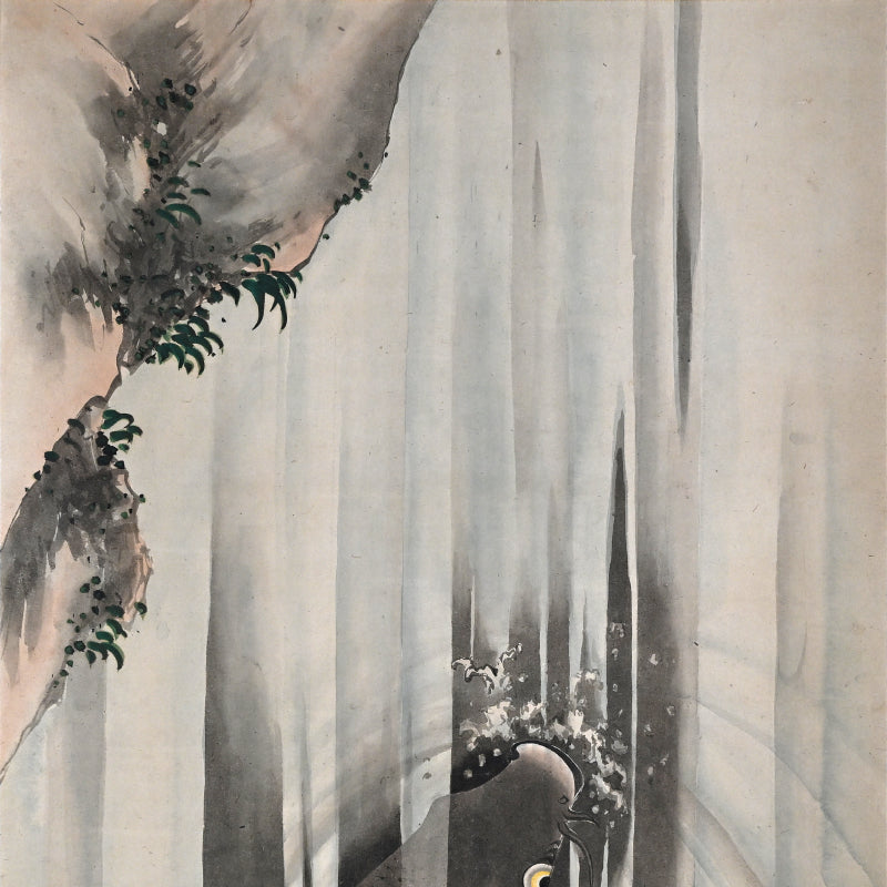 Edo p. Koi Nobori Leaping Carp Pair of Kishi School Scrolls ー“鯉瀧登二幅"