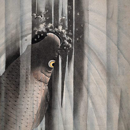 Edo p. Koi Nobori Leaping Carp Pair of Kishi School Scrolls ー“鯉瀧登二幅"