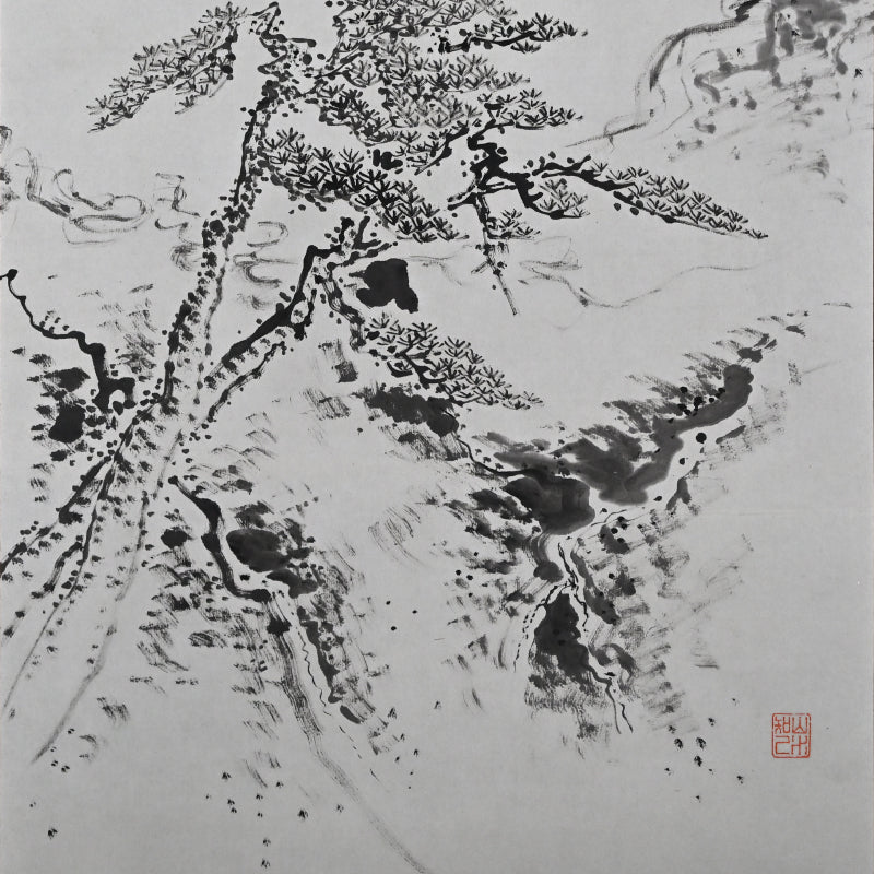 Pair of Ink Paintings ー福田 古道人