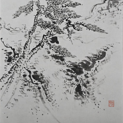 Pair of Ink Paintings ー福田 古道人