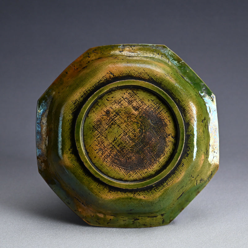 Antique Japanese Gennai Yaki Hexagonal Basin