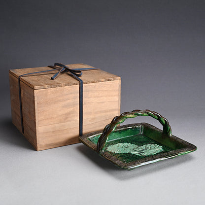 Antique Japanese Gennai Yaki Tetsuki Dish