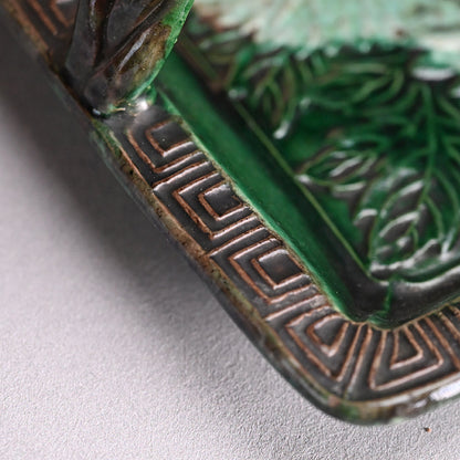 Antique Japanese Gennai Yaki Tetsuki Dish