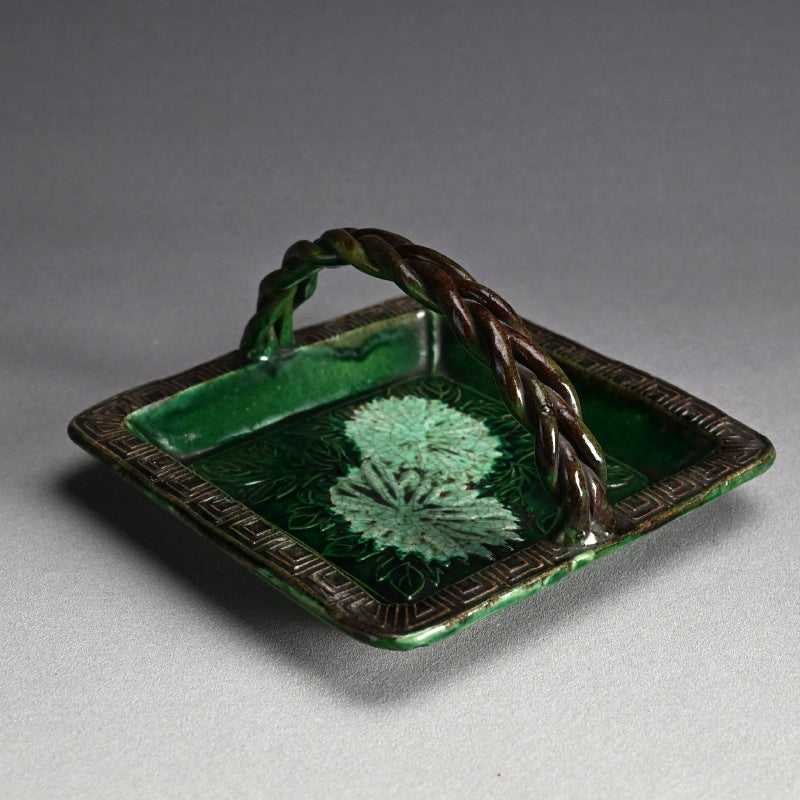 Antique Japanese Gennai Yaki Tetsuki Dish