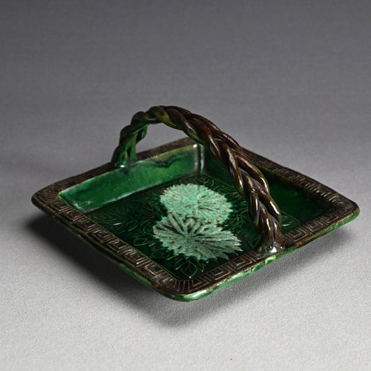 Antique Japanese Gennai Yaki Tetsuki Dish