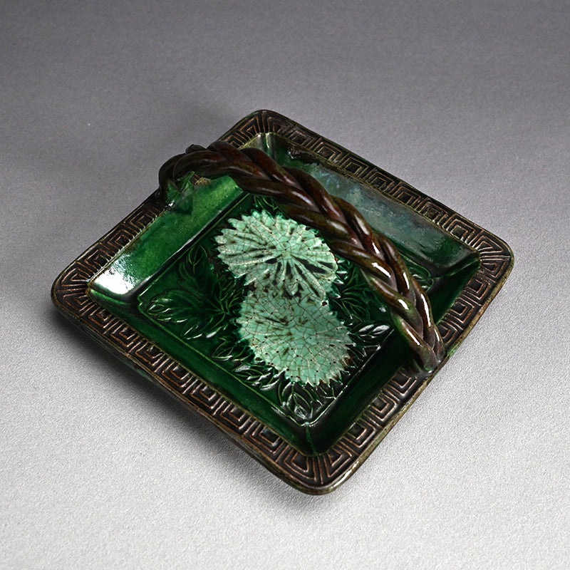 Antique Japanese Gennai Yaki Tetsuki Dish