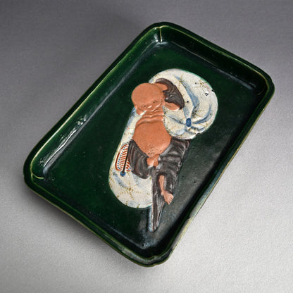 Antique Japanese Gennai Yaki Suiban Platter