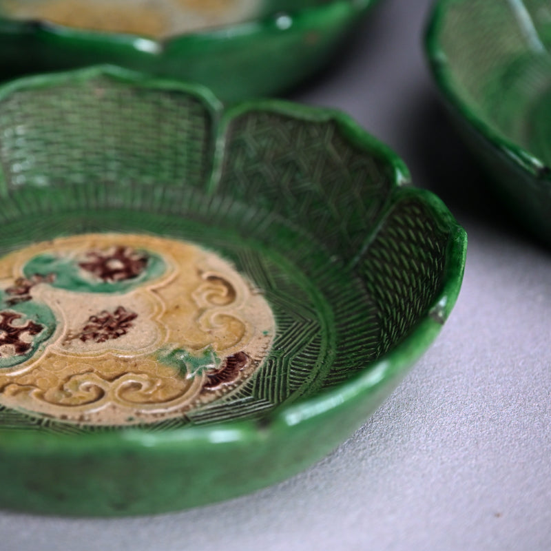 Antique Japanese Edo p. Gennai Yaki 8 pc. Dish Set