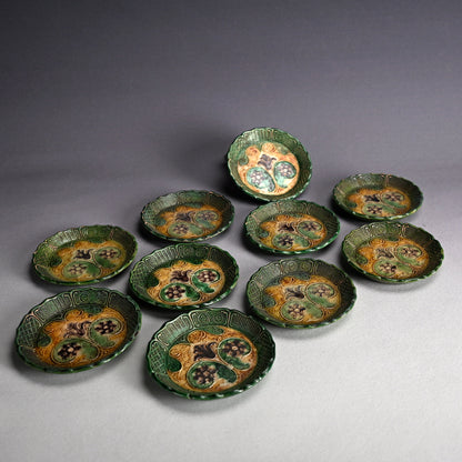 Edo period Gennai Yaki 10 plate set