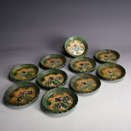Edo period Gennai Yaki 10 plate set