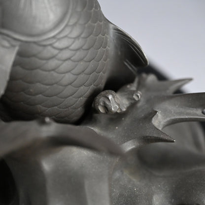 Antique Japanese Bronze Leaping Koi by Tsuda Joyo
