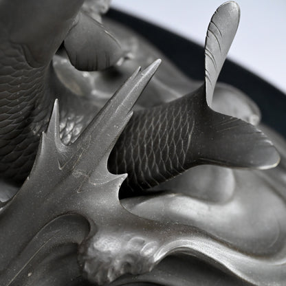 Antique Japanese Bronze Leaping Koi by Tsuda Joyo