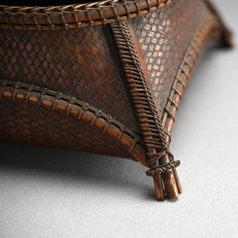 Beautifully Designed Antique Bamboo Sumitori Kago Basket