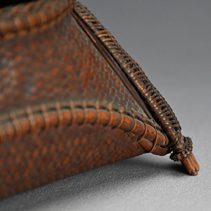 Beautifully Designed Antique Bamboo Sumitori Kago Basket