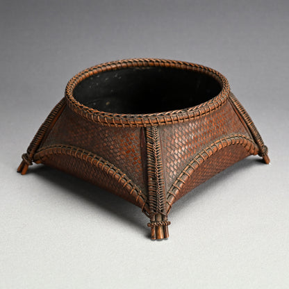 Beautifully Designed Antique Bamboo Sumitori Kago Basket