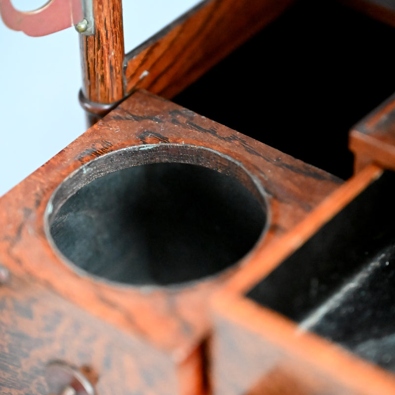 Elegant Antique Japanese Inlayed Wood Smoking Set