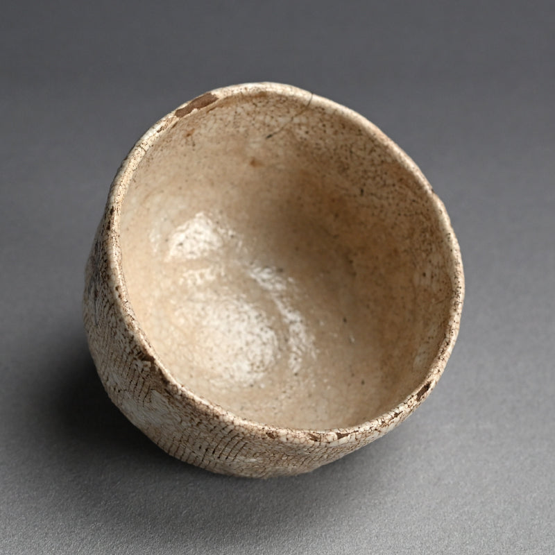 Antique Japanese Shino Chawan Tea Bowl ー矢野 景川 “米寿頭山満”