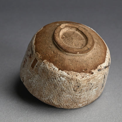 Antique Japanese Shino Chawan Tea Bowl ー矢野 景川 “米寿頭山満”