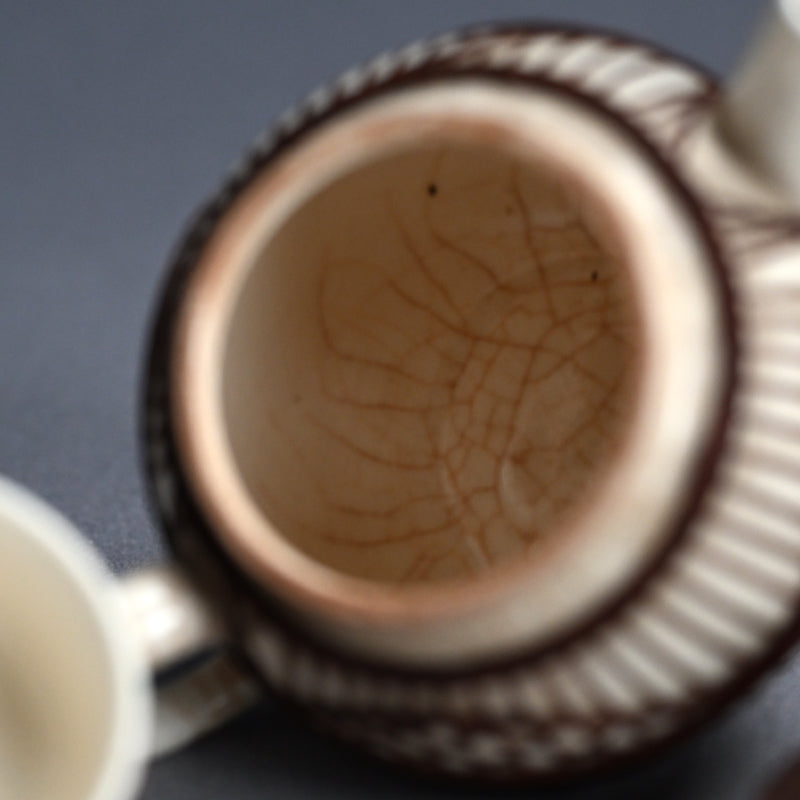 Rare Bamboo Bound Tankoji Porcelain Tea set