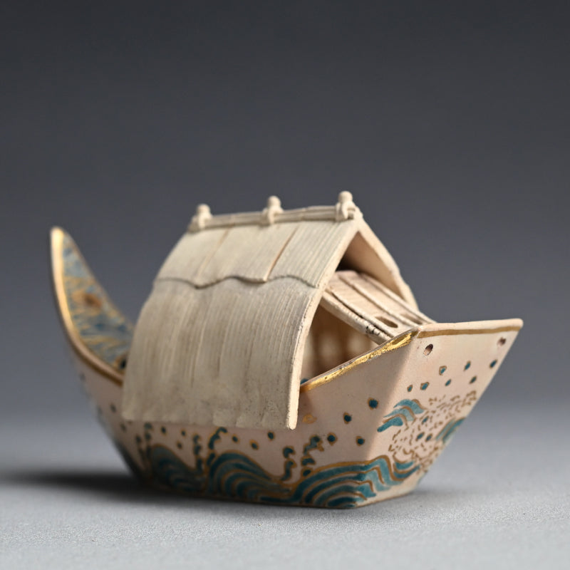 Antique Ninsei Koro Incense Burner ー宮川 (真葛) 香山 "古清水 香炉"