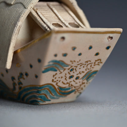 Antique Ninsei Koro Incense Burner ー宮川 (真葛) 香山 "古清水 香炉"