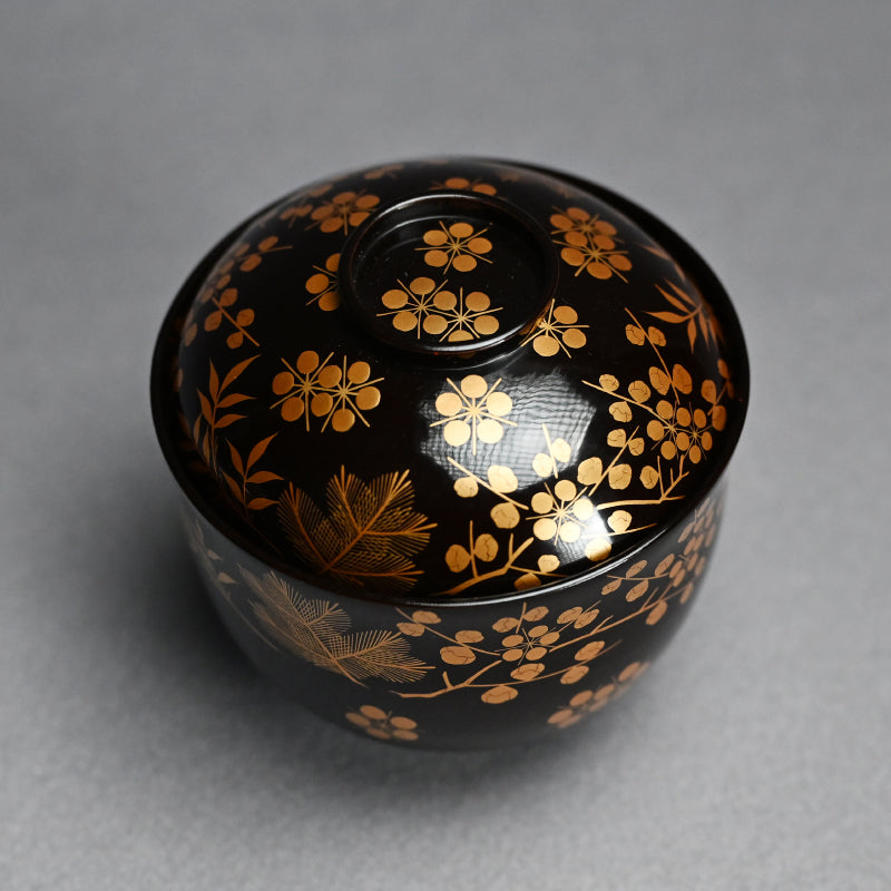Boxed Set 10 Edo p Kaiseki Lacquer Soup Bowls