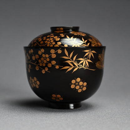Boxed Set 10 Edo p Kaiseki Lacquer Soup Bowls