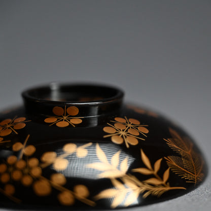 Boxed Set 10 Edo p Kaiseki Lacquer Soup Bowls