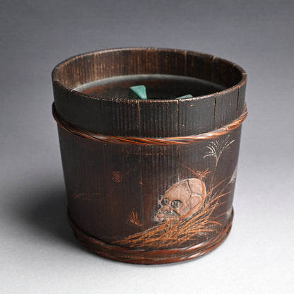 Unusual 19th c. Japanese Binkake Tea Brazier decorated with Skull