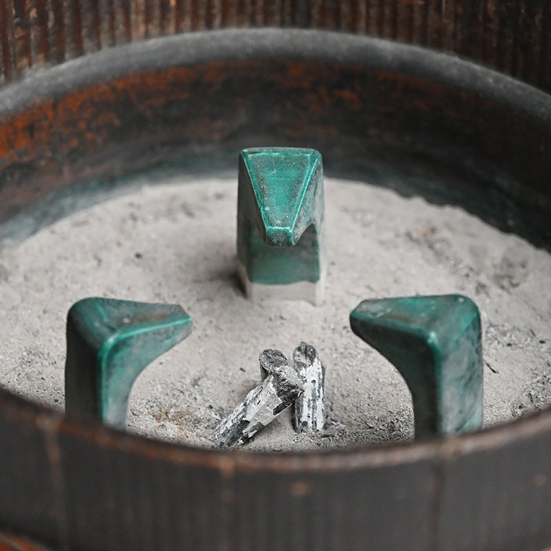 Unusual 19th c. Japanese Binkake Tea Brazier decorated with Skull