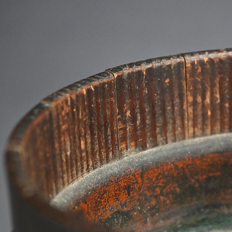 Unusual 19th c. Japanese Binkake Tea Brazier decorated with Skull