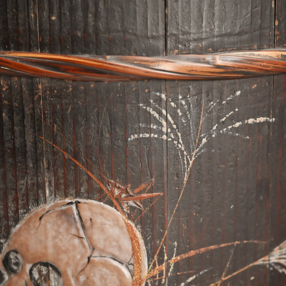 Unusual 19th c. Japanese Binkake Tea Brazier decorated with Skull