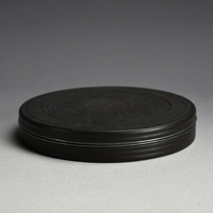 Circular Tile-Shaped Suzuri Bako Lacquered Writing Box