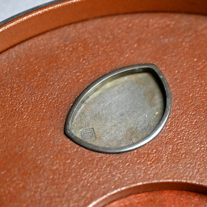 Circular Tile-Shaped Suzuri Bako Lacquered Writing Box