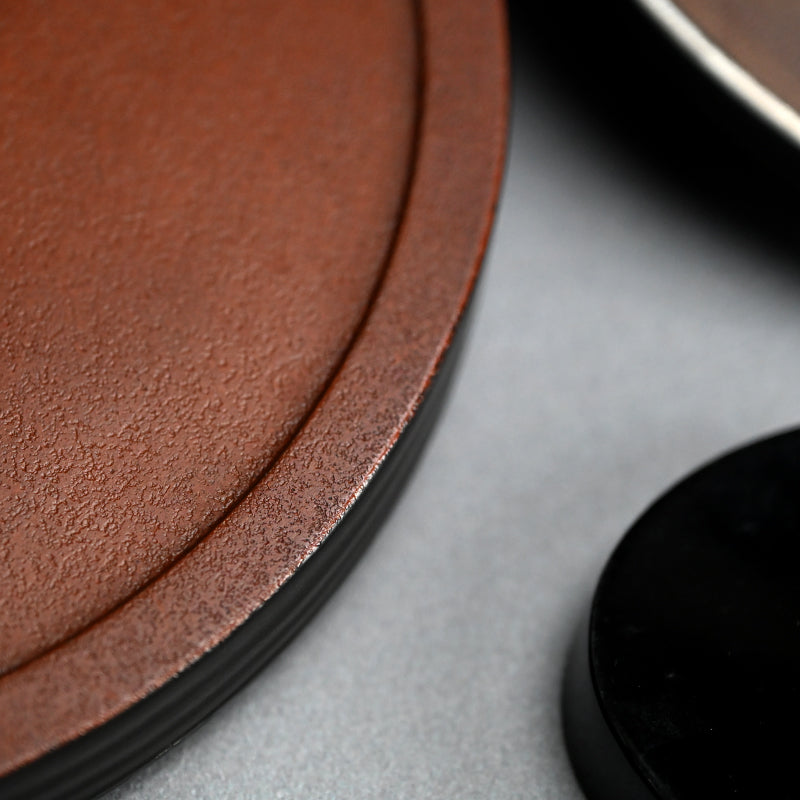 Circular Tile-Shaped Suzuri Bako Lacquered Writing Box