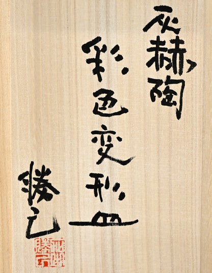 8 pc. Small Colorful Plate Set ー加古 勝己 “灰赫陶彩色変形皿”